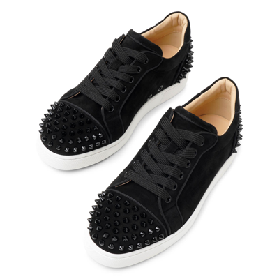 Shop Christian Louboutin Vieira 2 Orlato Black Suede Sneakers