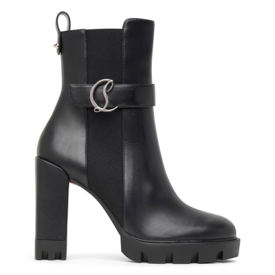 Shop Christian Louboutin Cl Chelsea Lug 100 Black Leather Ankle Boots