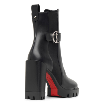 Shop Christian Louboutin Cl Chelsea Lug 100 Black Leather Ankle Boots