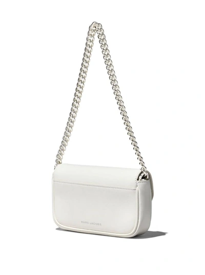 Shop Marc Jacobs 'j Marc Mini' White Shoulder Bag With Logo Buckle In Smooth Leather Woman