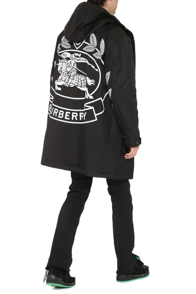 Shop Burberry Anderton Hooded Raincoat In Black