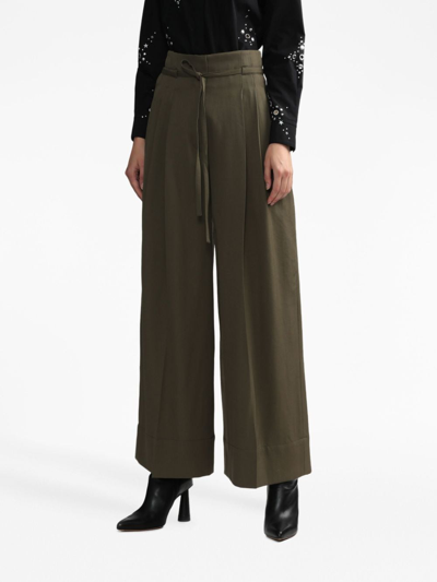3.1 Phillip Lim High-waisted Straight-leg Trousers In Fir Green