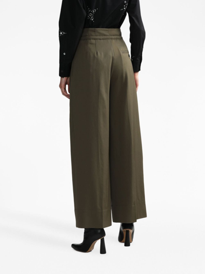 3.1 Phillip Lim High-waisted Straight-leg Trousers In Fir Green
