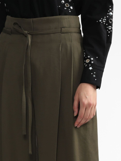 3.1 Phillip Lim High-waisted Straight-leg Trousers In Fir Green
