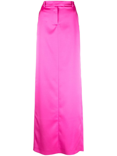 Shop Giuseppe Di Morabito Mid-rise Satin-finish Maxi Skirt In Pink