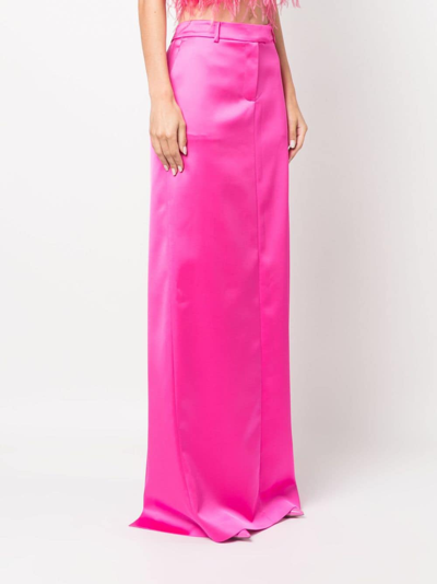 Shop Giuseppe Di Morabito Mid-rise Satin-finish Maxi Skirt In Pink