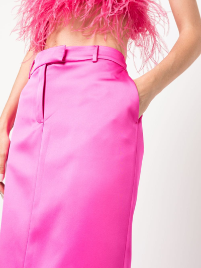 Shop Giuseppe Di Morabito Mid-rise Satin-finish Maxi Skirt In Pink