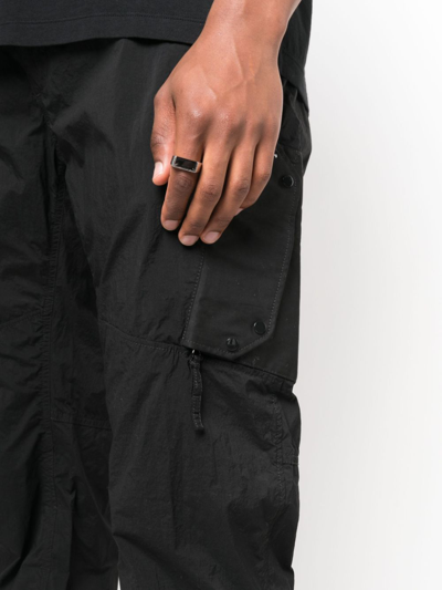 Shop Ten C Mid-rise Cargo Trousers In Black