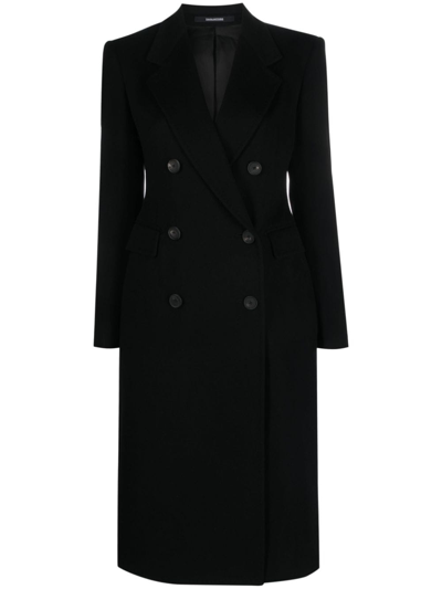 Tagliatore Double-breasted Cashmere Coat In Black