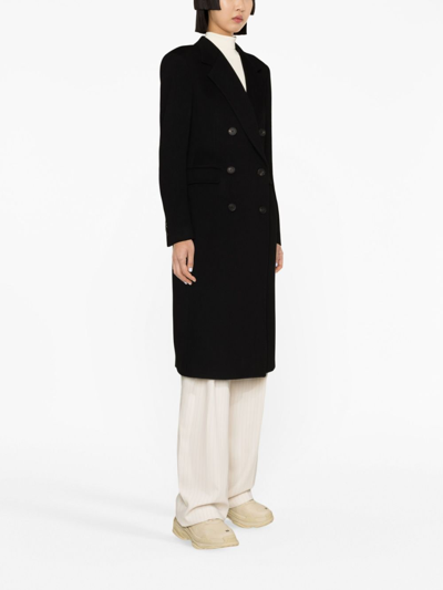 Tagliatore Double-breasted Cashmere Coat In Black