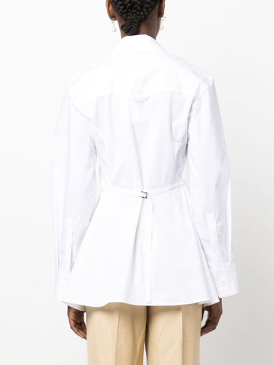 Shop Jacquemus La Chemise Lavoir Buckled Shirt In White