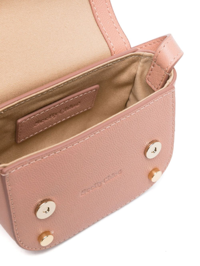 Shop See By Chloé Mini Mara Leather Shoulder Bag In Pink
