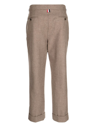 Thom Browne Cropped Slim-cut Trousers In Brown