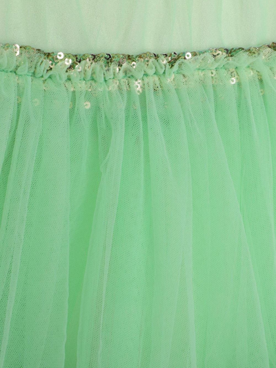 Shop Billieblush Tulle-panels Short-sleeve Dress In Green