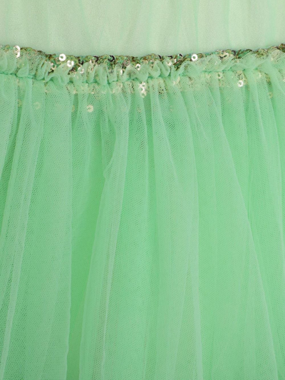 Billieblush Tulle-panels Short-sleeve Dress In Green