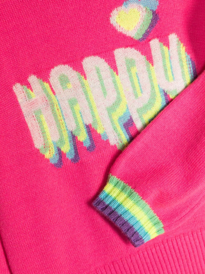 Shop Billieblush Graphic-embroidered Crew-neck Jumper In Pink