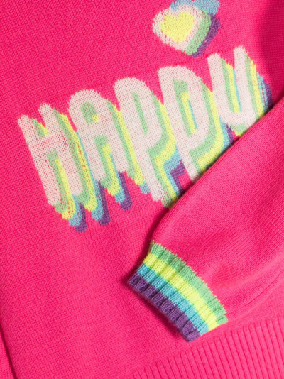 Billieblush Graphic-embroidered Crew-neck Jumper In Pink