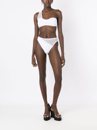 Shop Amir Slama One-shoulder High-waist Bikini In White