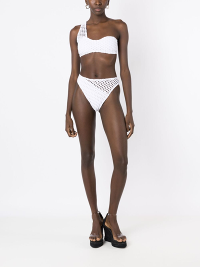 Amir Slama One-shoulder High-waist Bikini In White