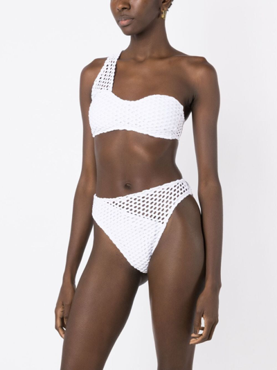 Shop Amir Slama One-shoulder High-waist Bikini In White