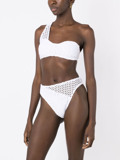 Amir Slama One-shoulder High-waist Bikini In White