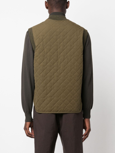Shop Apc Silas Quilted Gilet In Green