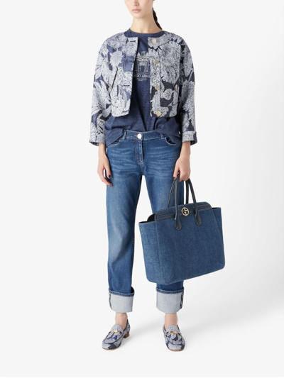 Shop Giorgio Armani Mid-rise Straight-leg Jeans In Blue