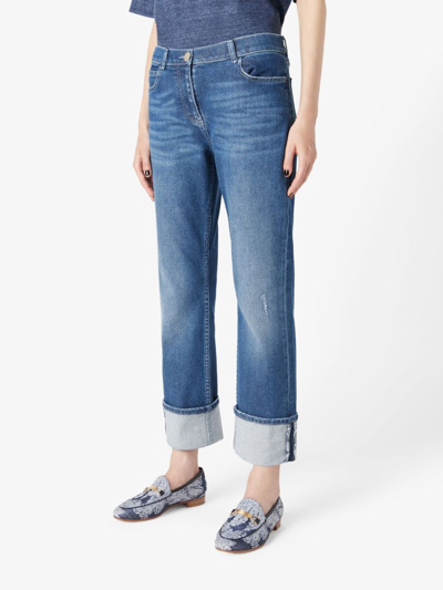 Shop Giorgio Armani Mid-rise Straight-leg Jeans In Blue