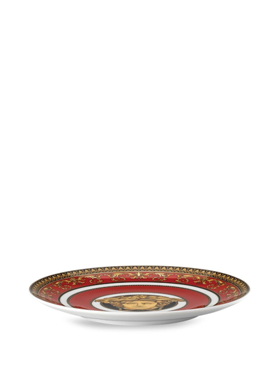 Shop Versace Medusa Porcelain Bread Plate In Red