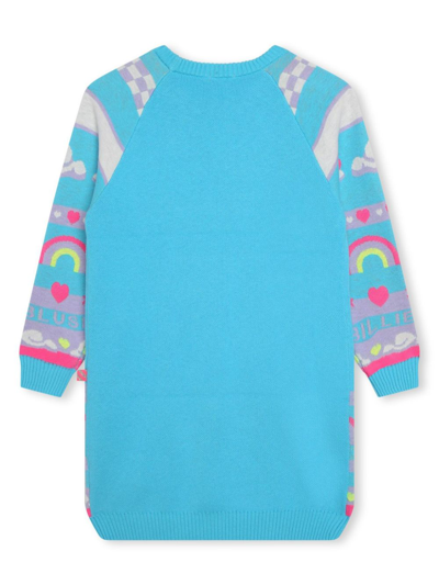 Shop Billieblush Sequin-embellished Knitted Dress In Blue