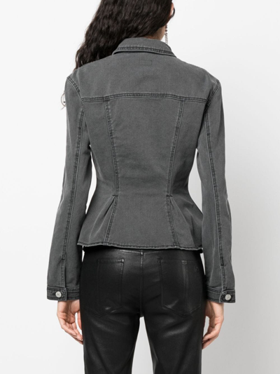 Magda Butrym Flared Cotton Denim Jacket In Grey