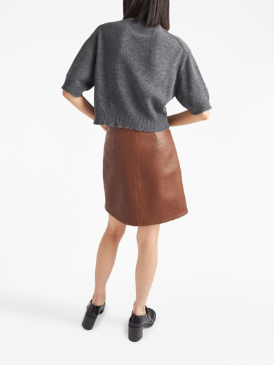 Prada Women's Wool And Cashmere Crewneck Sweater In Grey