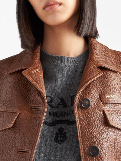 Prada Women's Wool And Cashmere Crewneck Sweater In Grey