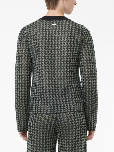 Jw Anderson Check-pattern Crew-neck Top In Black