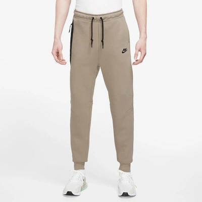 Shop Nike Mens  Tech Fleece Joggers In Black/khaki