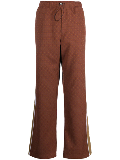Shop Ahluwalia Safari Jacquard Wide-leg Trousers - Men's - Elastane/cotton/polyester/bemberg In Brown