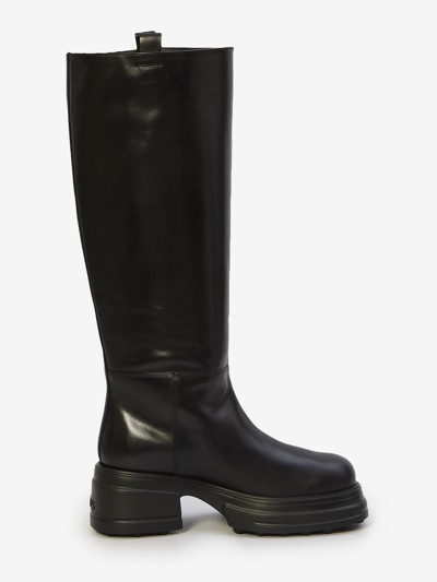 Tod's Platform Boots In Leather In Black | ModeSens
