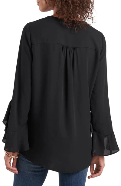 Shop Vince Camuto Flutter Sleeve Tunic In Rich Black