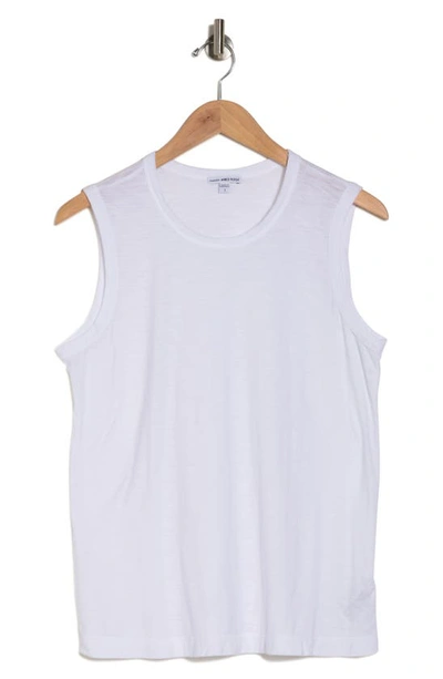 James Perse Slub Cotton Muscle Tank In White