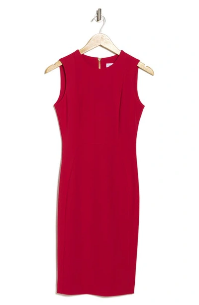 Shop Calvin Klein Sleeveless Sheath Dress In Red