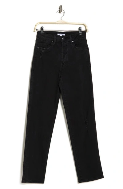 Shop Sts Blue Cameron Distressed High Waist Relaxed Straight Leg Jeans In Black