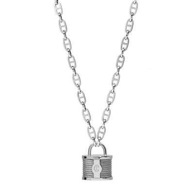 Shop Charriol Attachment Lock Stainless Steel Necklace In N/a