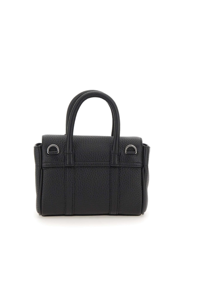 Shop Mulberry Mini Bayswater Leather Bag In Black