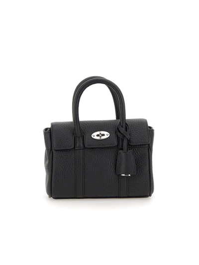 Shop Mulberry Mini Bayswater Leather Bag In Black
