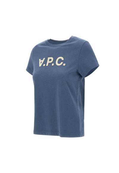 Shop Apc Vpc Cotton T-shirt In Blue