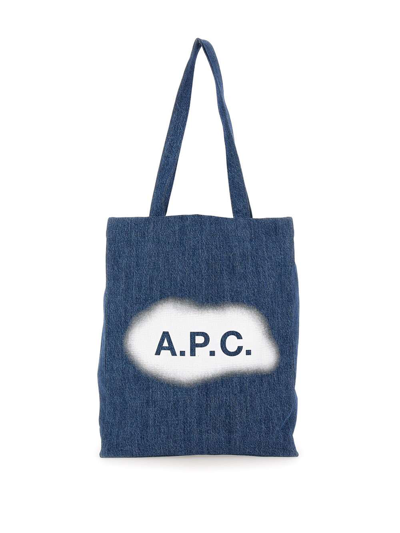 Shop Apc Tote Lou Bag In Blue