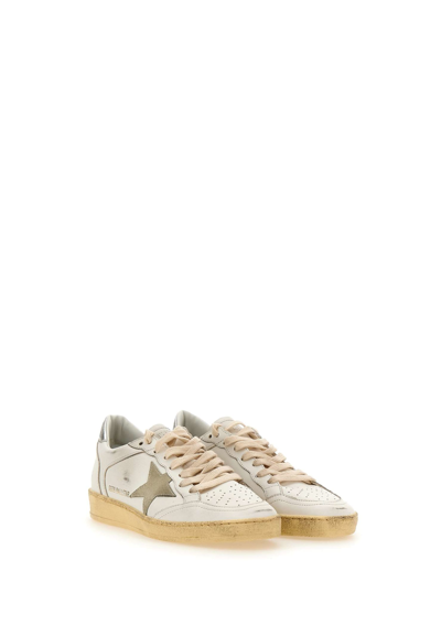 Shop Golden Goose Ball Star Double Quarter Leather Sneakers In White-silver
