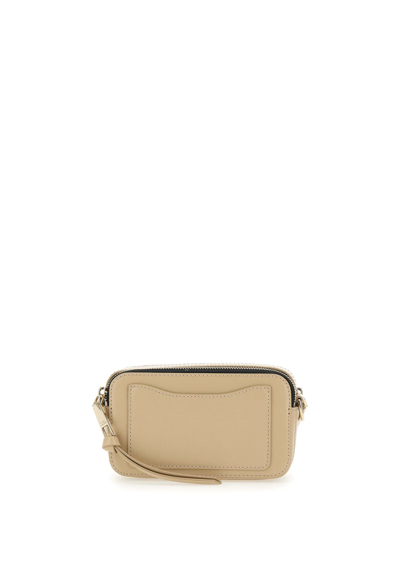 Shop Marc Jacobs The Snapshot Leather Bag In Beige