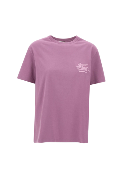 Shop Etro Cotton T-shirt In Fuchsia