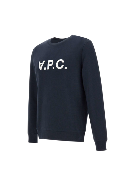 Shop Apc Sweat Vpc Cotton Sweatshirt In Blue